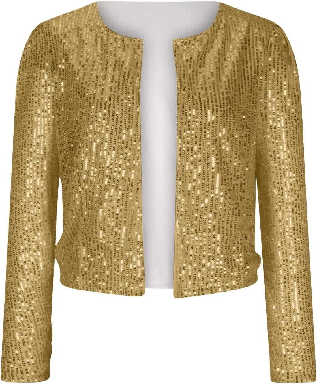 2024 Sequin Jackets Women Evening Party Glitter Tops Front Zip Long Sleeve Jackets Fashion Sparkly Bomber Clothes