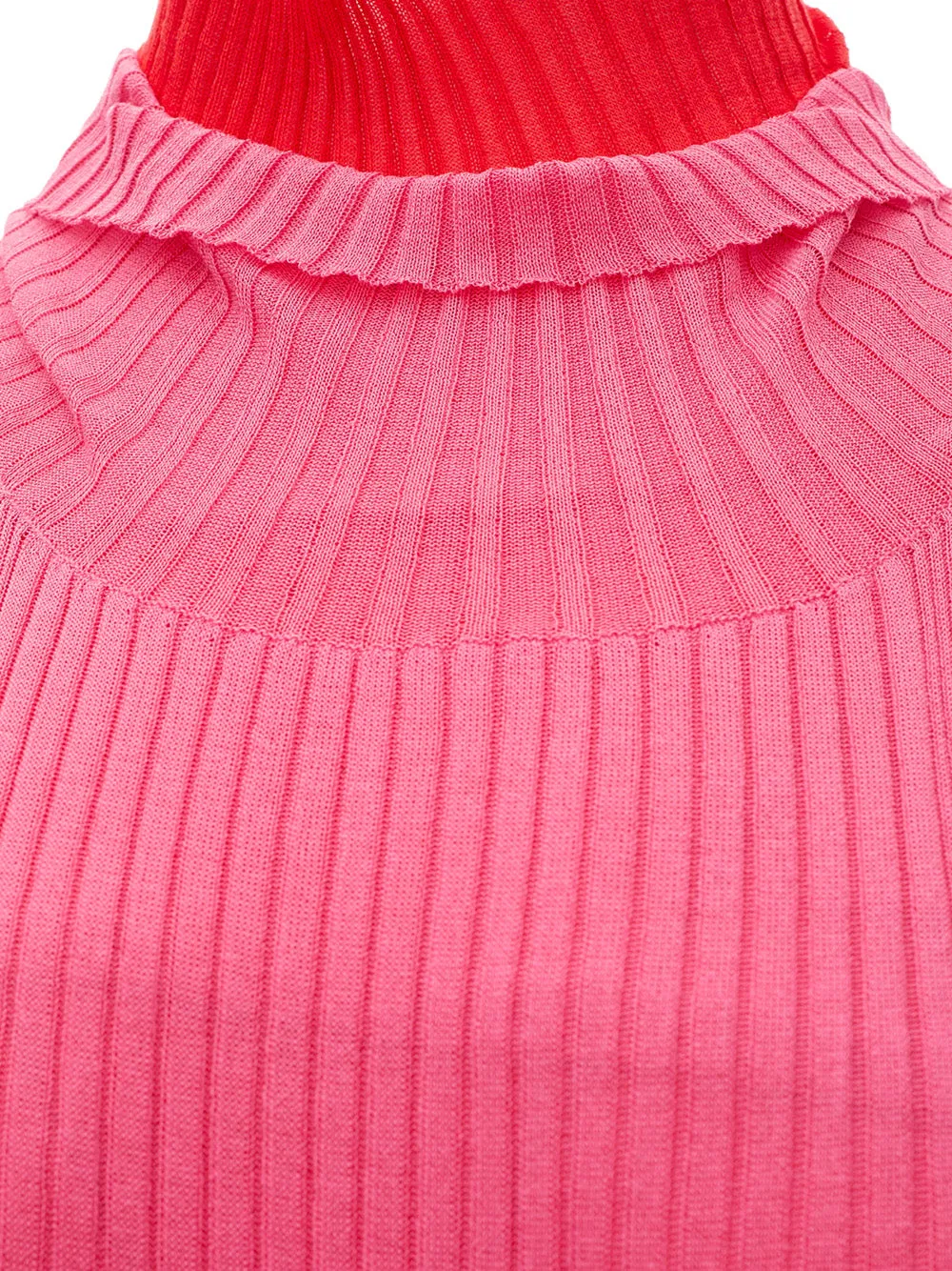 Bottega Veneta Elegant Bicolor Fringed Pencil Dress