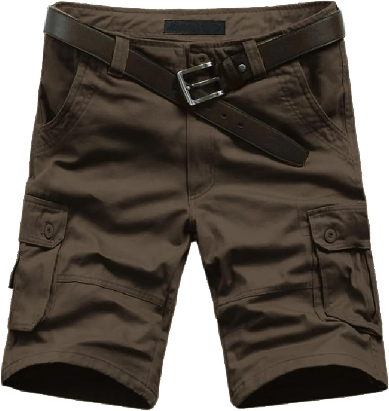 Cargo Shorts for Men Elastic Waist Flat Front Casual Pants Summer Training Tactical Workout SweatShorts with Pockets
