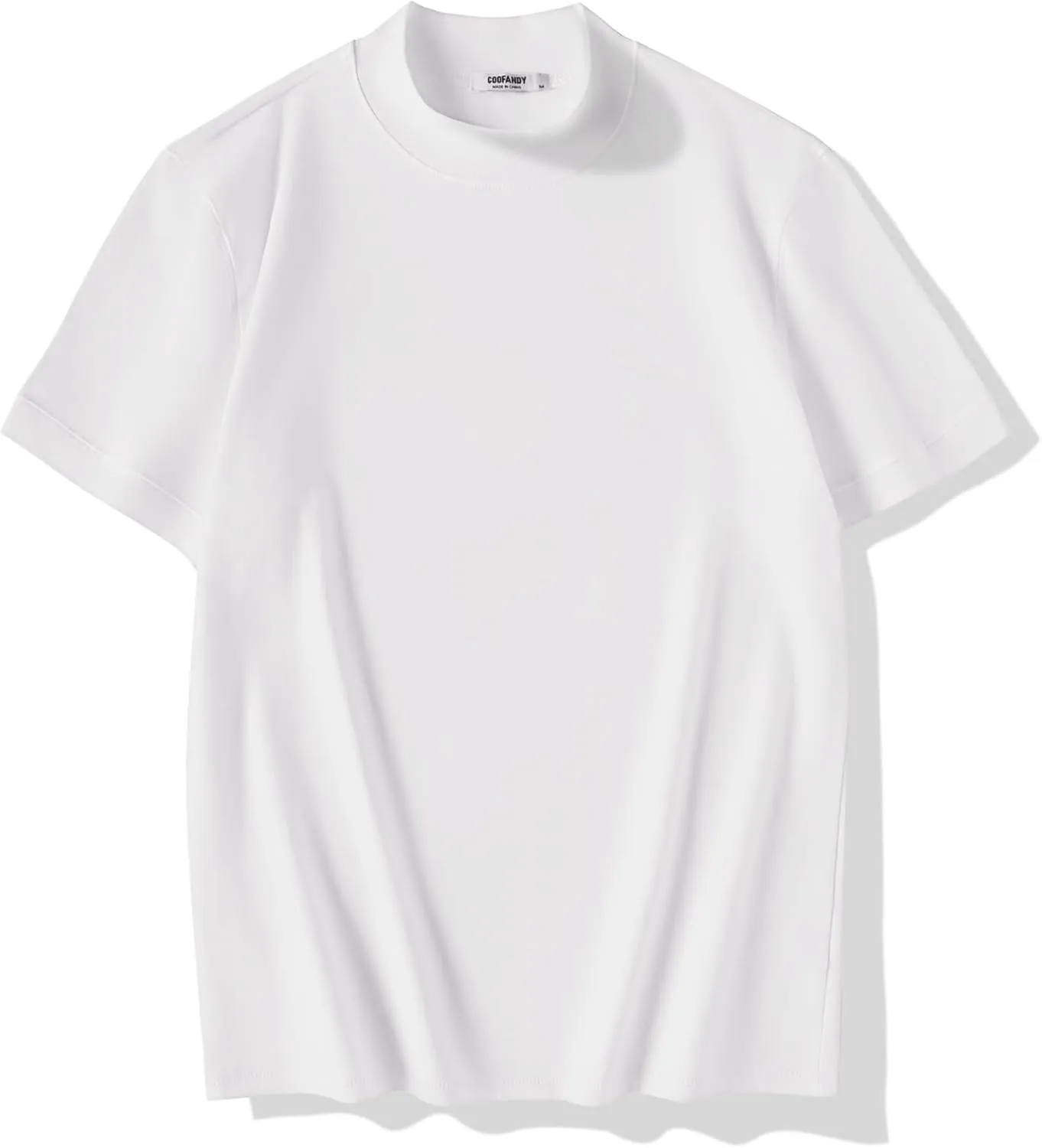 COOFANDY Mens Mock Turtleneck Shirts Casual Premium Cotton Short Sleeve Shirt 2025 Basic Half Neck T-Shirts