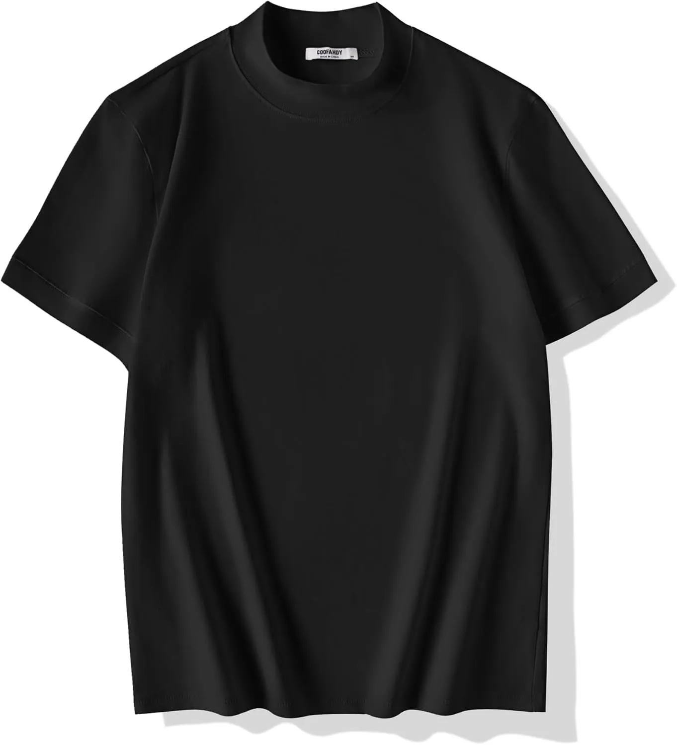 COOFANDY Mens Mock Turtleneck Shirts Casual Premium Cotton Short Sleeve Shirt 2025 Basic Half Neck T-Shirts