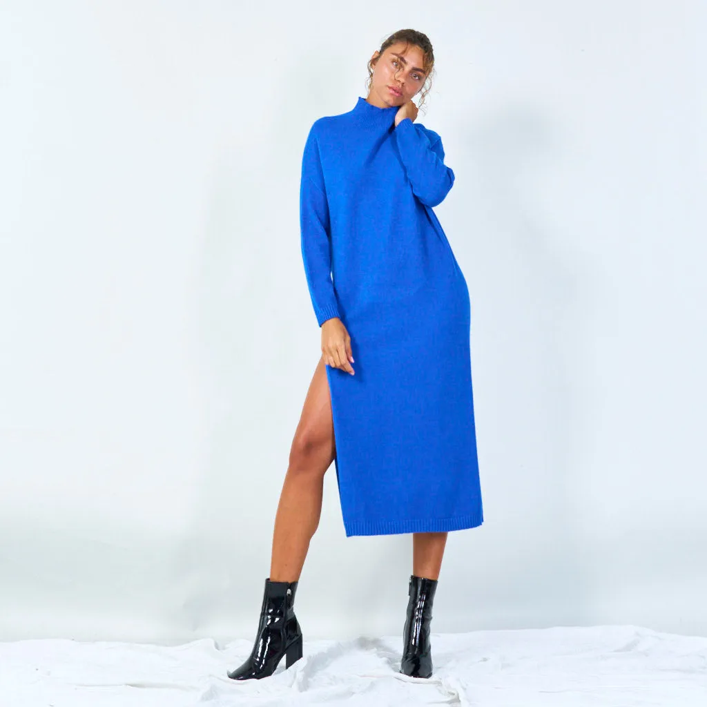 Elegant turtleneck long sweater dress wholesale