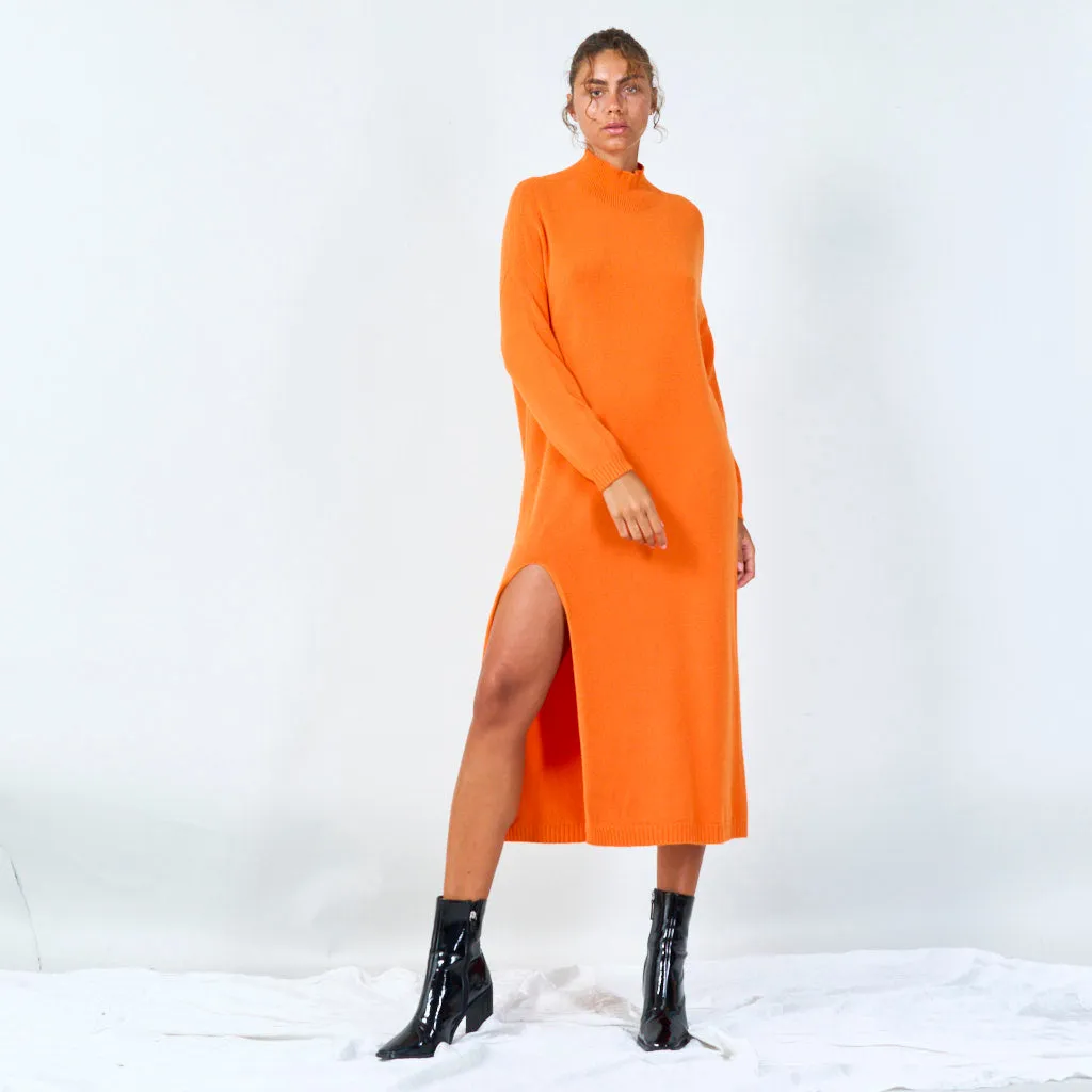 Elegant turtleneck long sweater dress wholesale