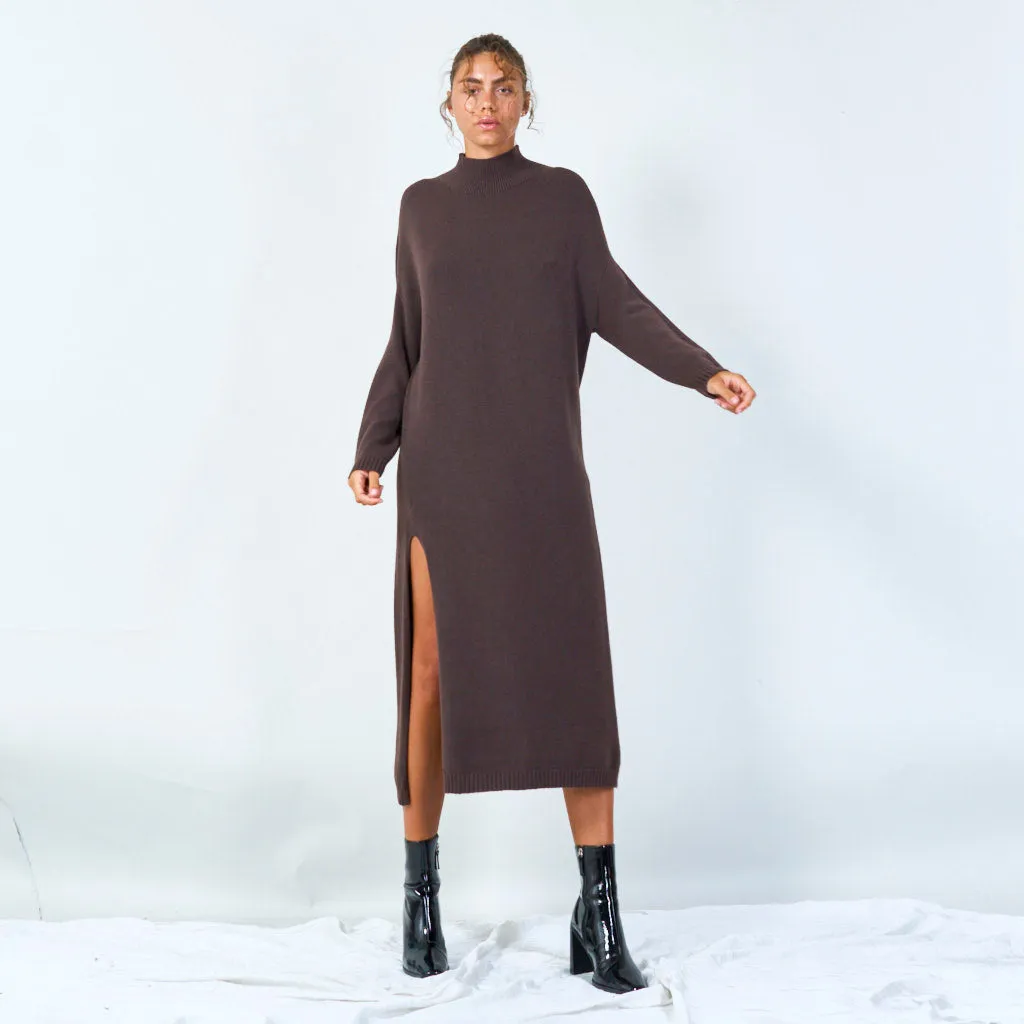 Elegant turtleneck long sweater dress wholesale