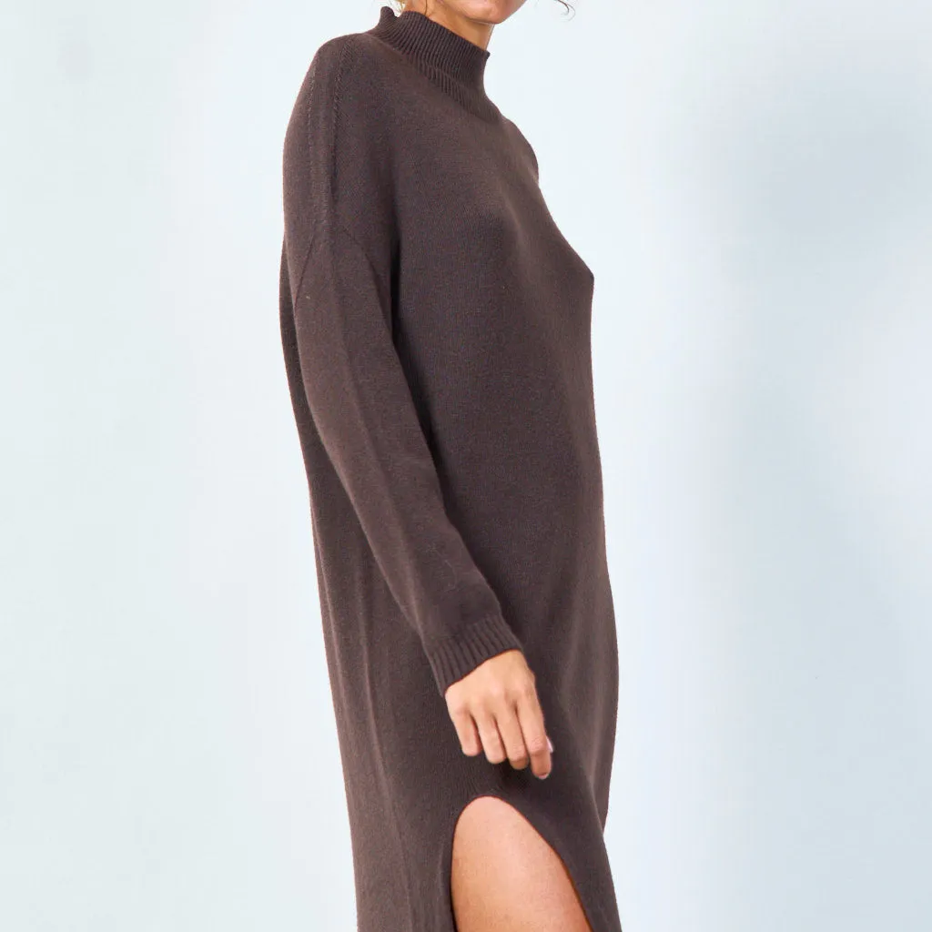 Elegant turtleneck long sweater dress wholesale