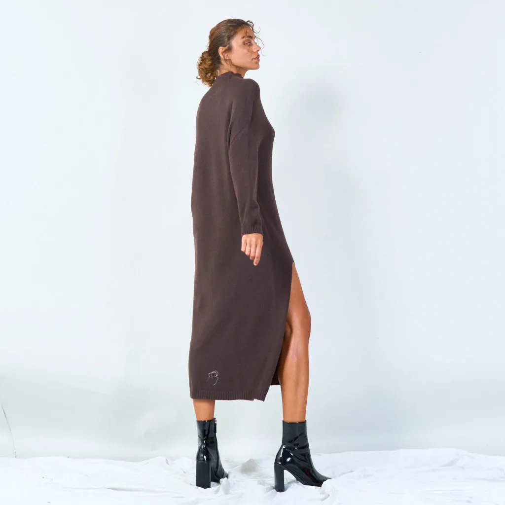 Elegant turtleneck long sweater dress wholesale