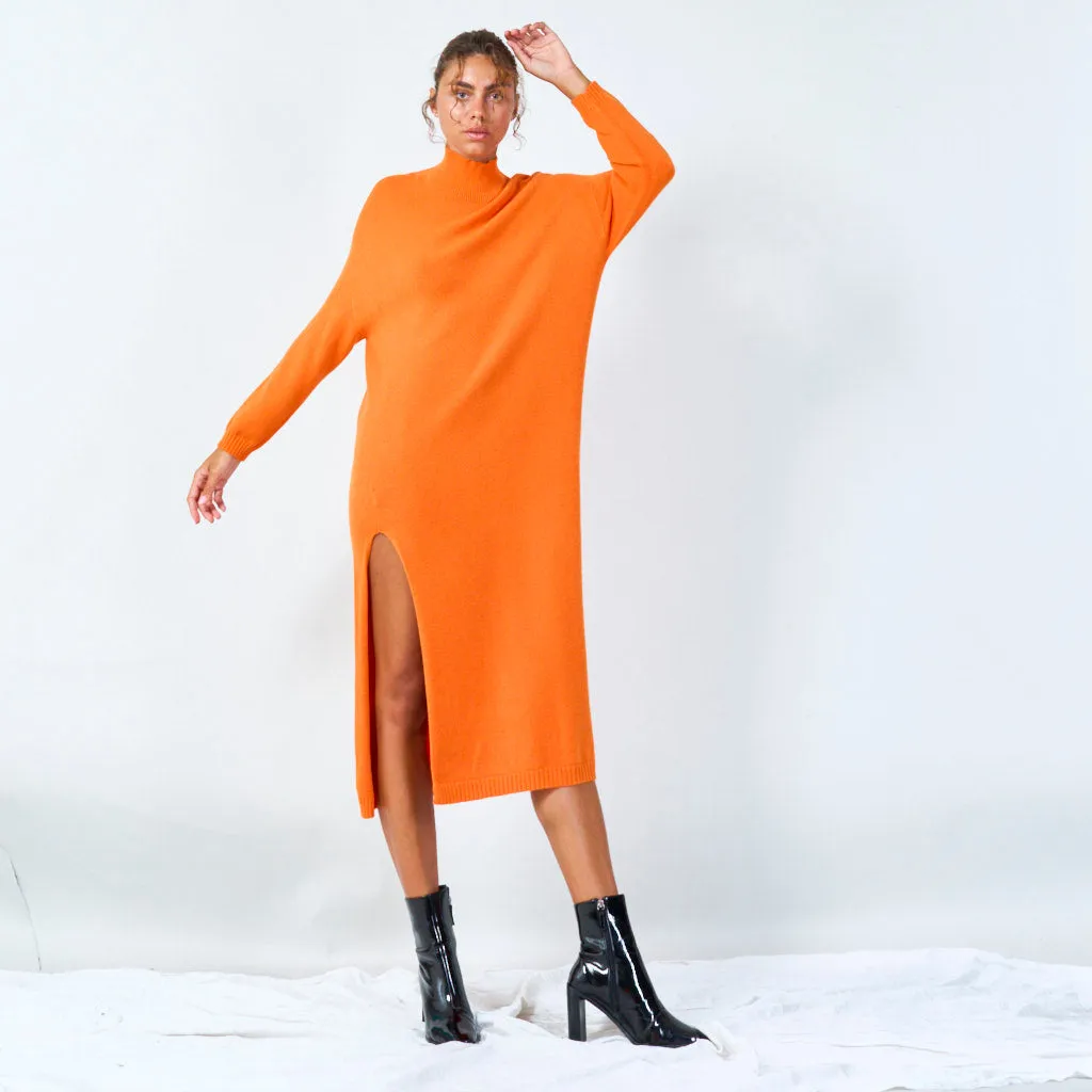Elegant turtleneck long sweater dress wholesale