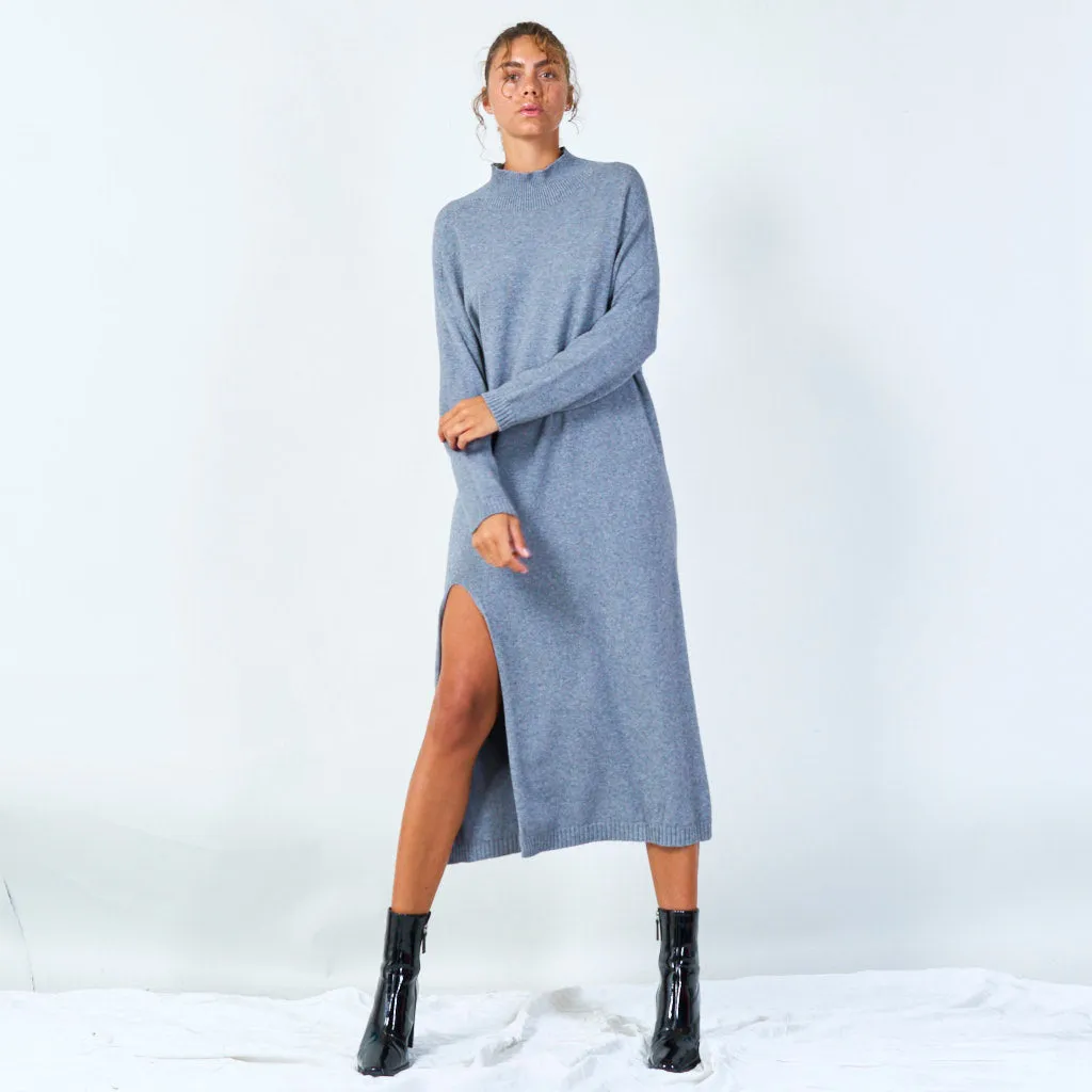 Elegant turtleneck long sweater dress wholesale