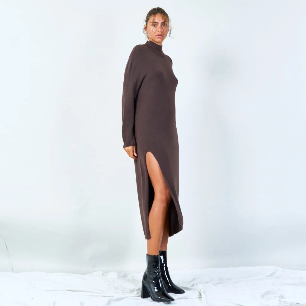 Elegant turtleneck long sweater dress wholesale