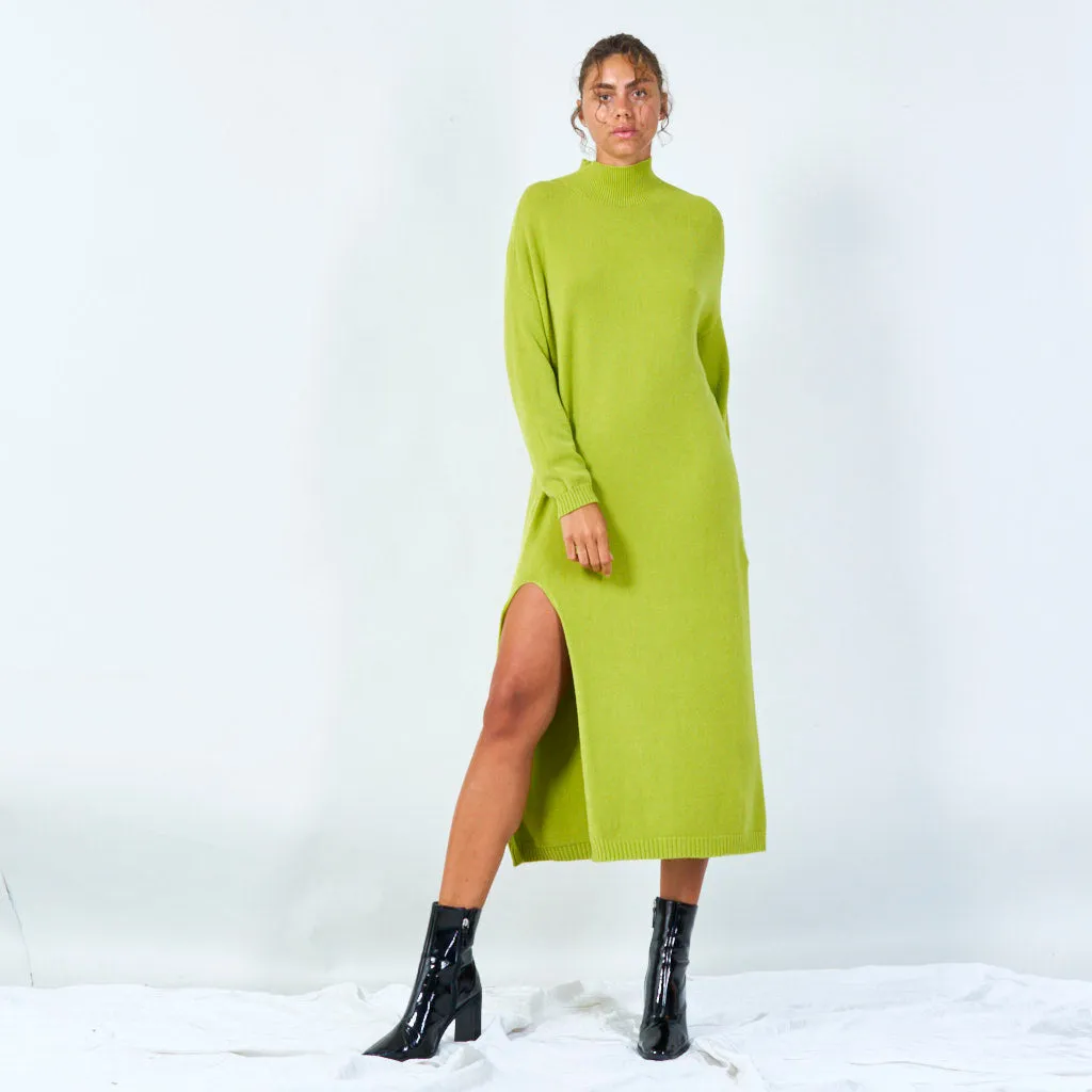 Elegant turtleneck long sweater dress wholesale
