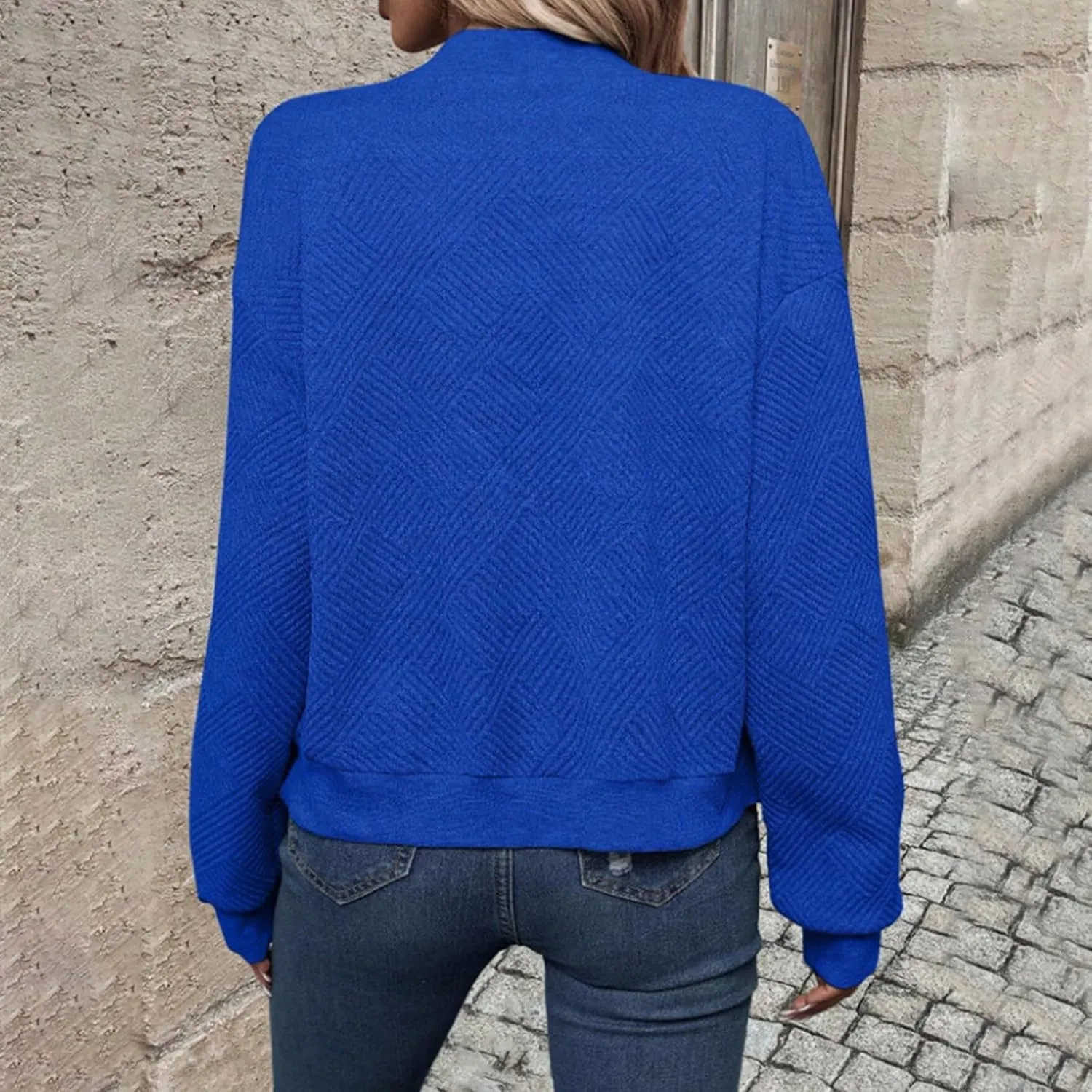 Fleece Jackets for Women Lightweight Full Zip Bomber Jacket Soft Long Sleeve Zip Up Hoodies Crew Neck Sweatshirt