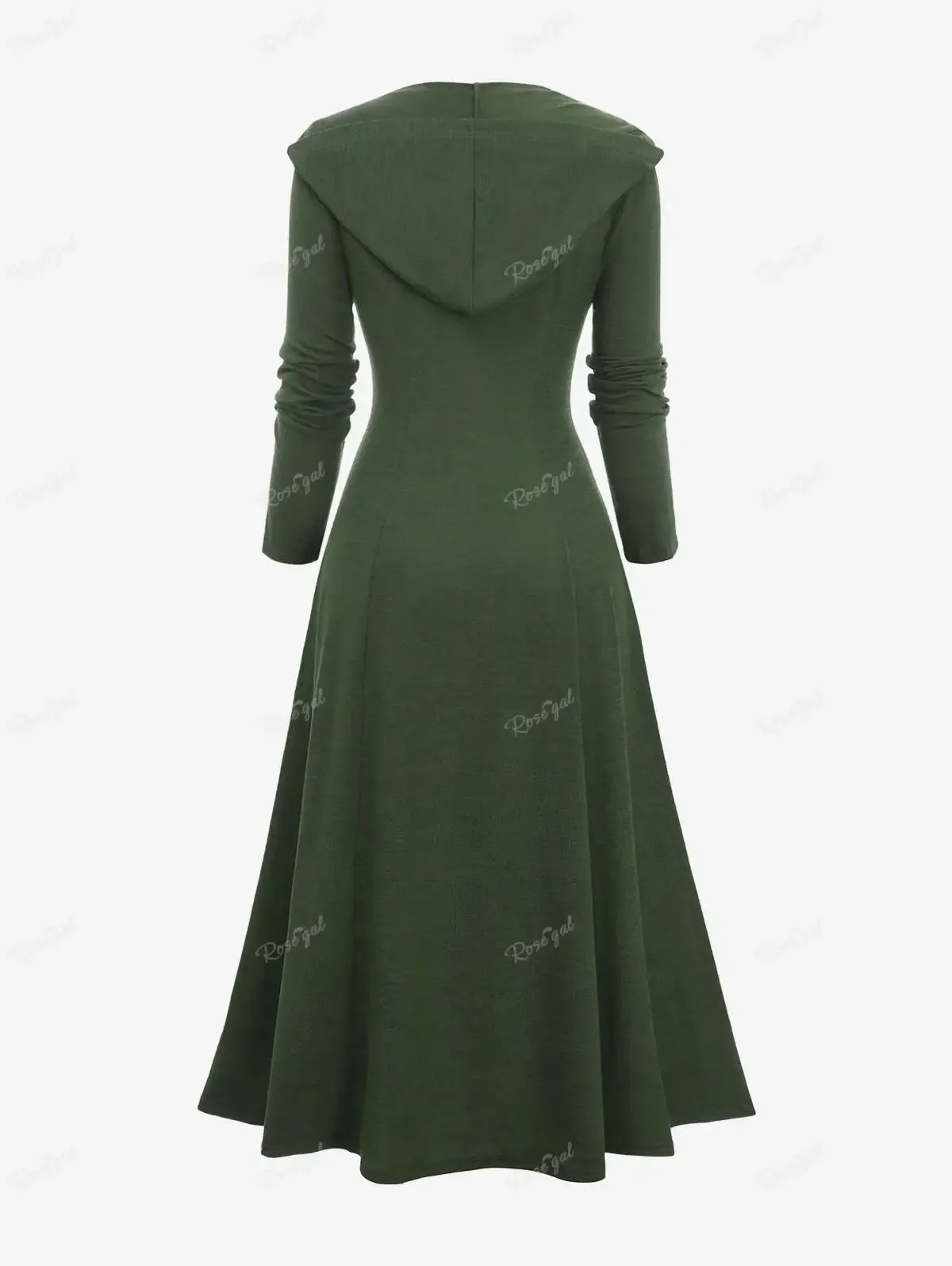 Ros gal Plus Size Kapuzen mantel tiefgrün lange Schnür tüllen Reiß verschluss Überschuss asymmetrisch trägt Frauen Herbst, Frühlings mäntel